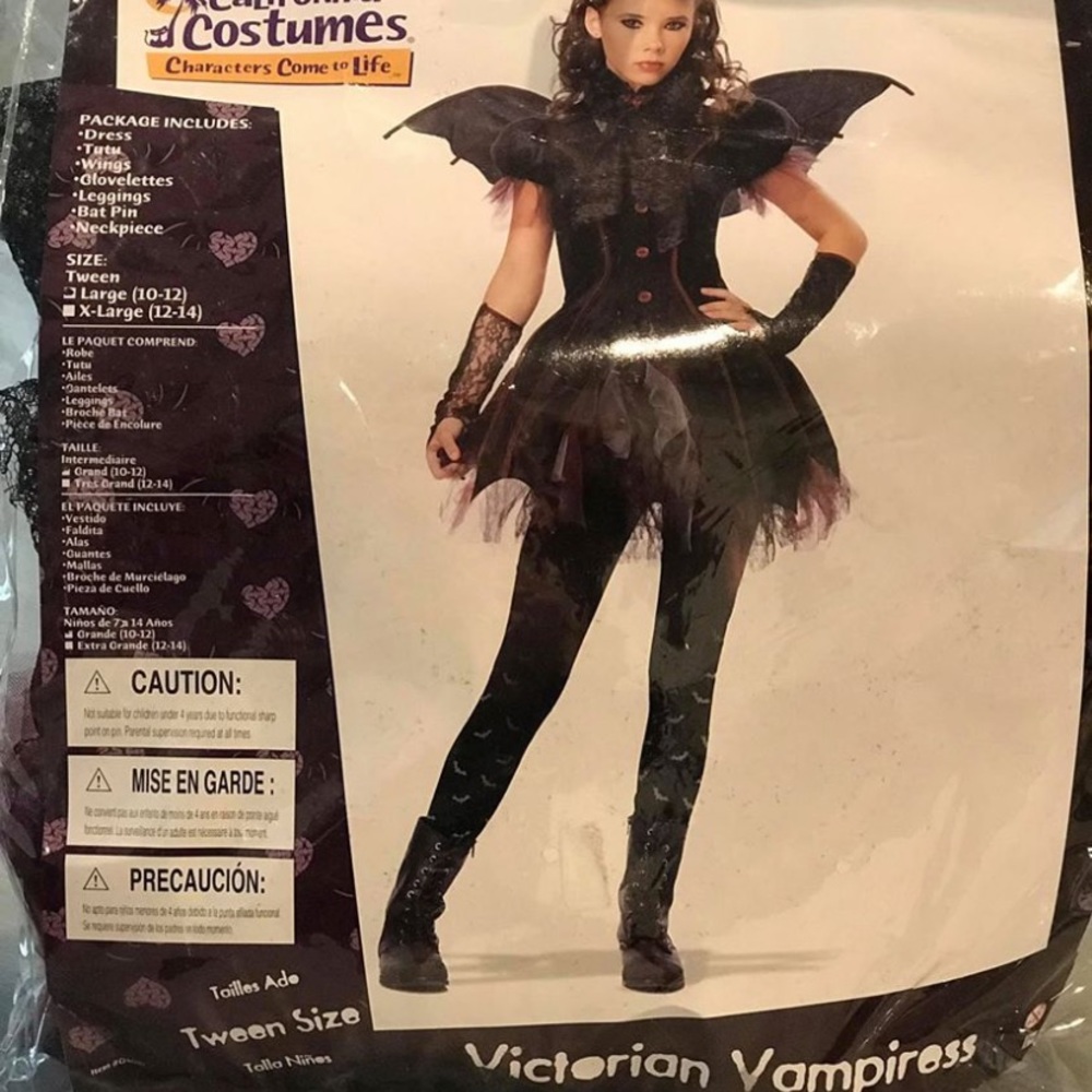 Brand New Tween Victorian vampire Costume